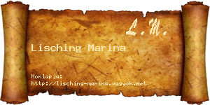 Lisching Marina névjegykártya